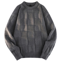 Pull à col rond de haute qualité, pull ample à col roulé pour homme