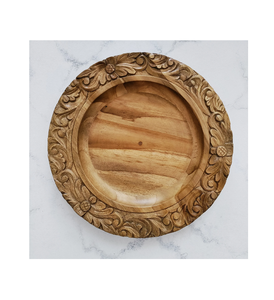 Assiette de charge en bois déjeuner de bureau de mariage réutilisable servant assiette de chargeur en bois de haute qualité meilleure vente - Product Image 2
