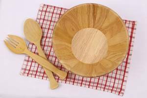 Ensaladera de madera con revestimiento natural apto para alimentos, ensaladera de madera premium para presentación de lujo a bajo precio - Product Image 4