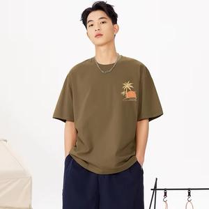 T-shirt personnalisé haut de gamme pour homme 2025 – Design unique, été, 100 % coton, manches courtes, couleur unie, poche haute - Product Image 4