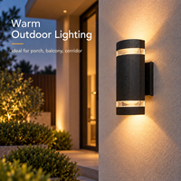 Lampu Dinding Luar Ruangan Tahan Air IP65 Lampu Eksterior LED Setengah Silinder Tunggal GU10 ETL Perlengkapan Penerangan Dinding Tempel Dinding