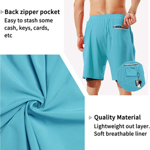 Men Fitness Custom Logo Breathable <b>Compression</b> <b>Shorts</b> Quick Dry Running Fitness Workout With Pocket Polyester Gym <b>Shorts</b> For Men - Product Image 6