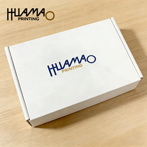 <b>White</b> Corrugated <b>Box</b> Custom Printed Logo Recycled Material Designed for Clothes & Shoes Shipping & Packaging - Product Image 1