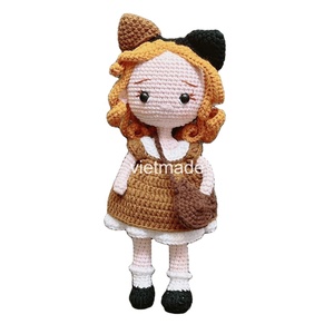 100% hecho a mano precio directo de fábrica oso chica Amigurumi muñeca hecha a mano ganchillo muñeca pequeña muñeca Linda mejor regalo de Navidad para niños - Product Image 1