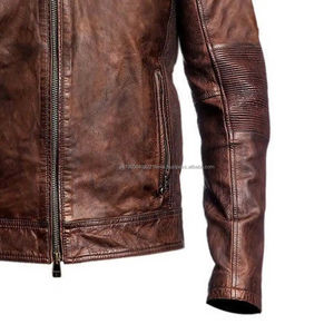 Veste à capuche en cuir véritable pour homme, style 2026, légère, coupe classique, col montant, tendance, manteau d'automne, logo sur le devant - Product Image 6