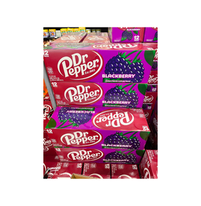 Refresco Auténtico Dr Pepper Sabor Mora, Paquete de 12 Latas de 12 Onzas Fluidas, Edición Limitada, Sabor Mora, Suministro al por Mayor - Product Image 1