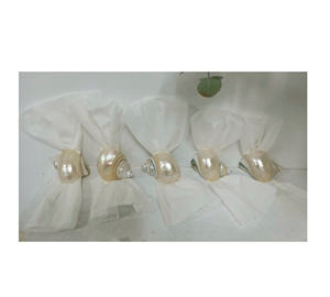 Vietnam Turbo Shell Napkin Rings Wholesale Handmade Crystal Finish for Wedding <b>Tables</b> - Product Image 5