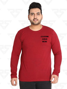 T-shirts surdimensionnés à manches longues et à col rond en usine Chemise personnalisée Big Tall Men T-Shirt 100% Cotton T-shirt 2023 OEM - Product Image 4