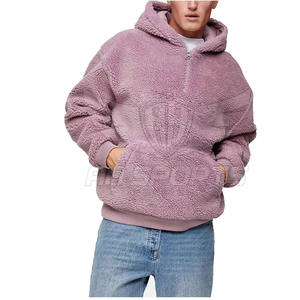 Custom Embroidered Logo Winter Heavy <b>Sherpa</b> <b>Fleece</b> Hoodie for <b>Men</b> Warm Fluffy Fur Cool Design - Product Image 1