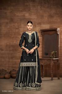 Elegante Chinon Designer Salwar Kameez Collection Catálogo completo Ropa de fiesta Ropa india y pakistaní Disponible Tarifas al por mayor - Product Image 3