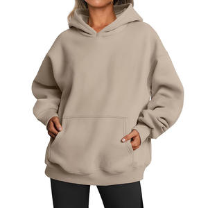 Sudadera de mujer de gran tamaño de alta calidad, Sudadera con capucha gruesa de otoño e invierno, sudaderas con capucha personalizadas informales sueltas para mujer - Product Image 2