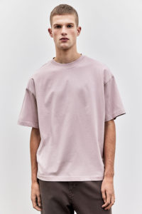 T-shirt homme surdimensionné en coton 100% de haute qualité, imprimé sur mesure, motif uni, col rond, 210 g/m², impression de logo. - Product Image 5
