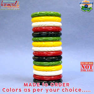 Bracelets minces en résine sculptée de couleurs unies bijoux vintage indiens faits à la main de qualité supérieure vente en gros - Product Image 3