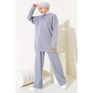 Conjunto básico de 2 piezas gris con bolsillo delantero - Product Image 1