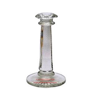 Soporte de vela de mesa de cristal transparente atractivo caliente para sala de estar decoración de fiesta interior y exterior portavelas hecho a mano de cristal - Product Image 1