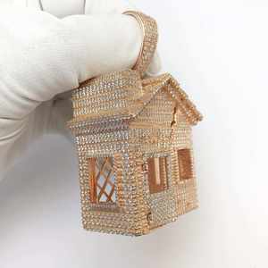 Pendentif unisexe de luxe en argent sterling 925 avec moissanite taille brillant, design hip-hop glacé, plaqué rhodium – Vente chaude - Product Image 6