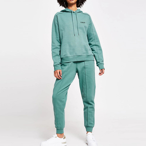 Plain Oversized Custom Logo Design Embroidery Printed Women Tracksuits Pullover Fleece Material Quick Dry Woman Winter Tracksuit - Product Image 1