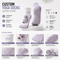 Fabricant de chaussettes de yoga personnalisées, chaussettes antidérapantes avec logo personnalisé, chaussettes de Pilates, vente en gros OEM