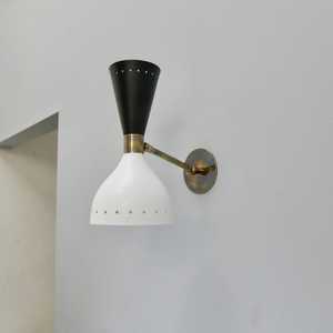Black & White Raw Brass Wall <b>Sconce</b> Elegant Accent <b>Lighting</b> - Product Image 4
