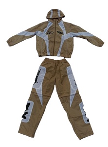Ensemble survêtement unisexe coupe-vent à capuche imprimé avec logo personnalisé, pantalon de survêtement, ensemble 2 pièces, 100% polyester, coupe-vent, respirant, taille plus - Product Image 3