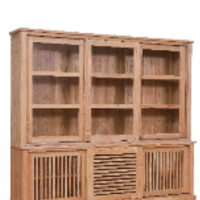 Étagère 6 portes coulissantes Bibliothèque en bois massif meubles de style antique pour meubles de maison et armoire de salon
