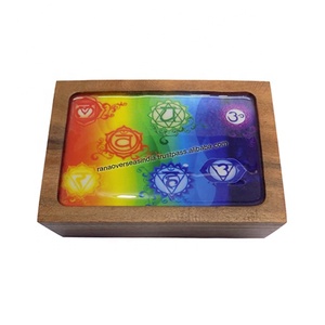 Seven Chakra Printed Wooden <b>Keepsake</b> Decorative Jewelry Storage Organizer for Women & Girls - Product Image 2