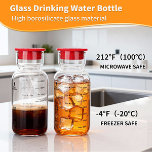 Produits les plus vendus 2026 Bouteille en verre pour eau gazeuse Tasse à café Tasse de voyage mondiale Écologique Verre borosilicate de haute qualité Vaisselle - Product Image 5