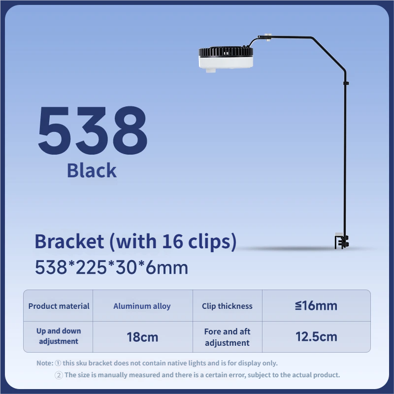 negro (soporte 538 para vidrio de 10-15 mm)