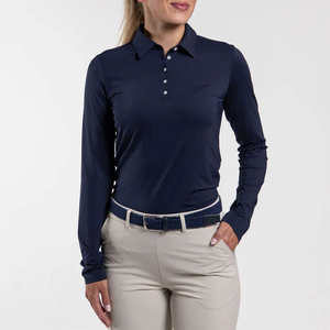 Chemise polo pour femmes, col polo en V, séchage rapide, respirante, manches courtes, décontractée, golf, sport, bureau, chemise polo pour femmes d'affaires - Product Image 2