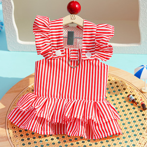 Robe pour animaux de compagnie, design élégant, tendance, imprimé simple, printemps été, confortable, respirante, luxe, vente en gros pour chats - Product Image 3