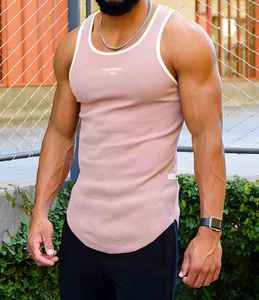 Débardeur de sport pour homme personnalisé, respirant, séchage rapide, en spandex/coton, col en V, musculation, fitness, sans manches - Product Image 3