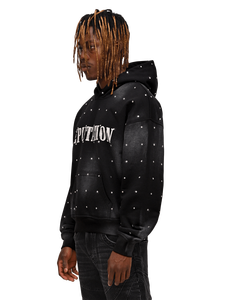 500gsm apenado bordado francés Terry Heavyweight Zip Pp Boxy recortado Rhinestone Sudadera con capucha para hombres Denim Tears Hoodie - Product Image 2