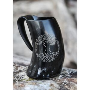 Authentic Handmade Eco-Friendly Viking Animal & Religious Drinking Horn <b>Mug</b> Tankard <b>Halloween</b> Special Edition - Product Image 3