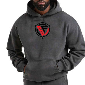 ESSENTIALS Sweat à capuche en coton 100% pour homme Pull-over Streetwear lourd avec manches régulières et impression de logo Hiver Essentiel - Product Image 3