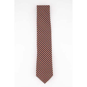 Cravatta Classica a Quadri Arancioni Tommy Hilfiger da Uomo, 100% Seta, Stile Casual alla Moda, Taglia Unica - Product Image 2