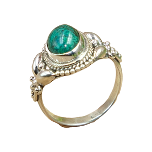 Anillo de Crisocola, Anillo de Plata de Ley 925, Anillo Hecho a Mano con Diseño Único, Anillo de Compromiso para Ella, Joyería de Crisocola, Regalo de Navidad - Product Image 1