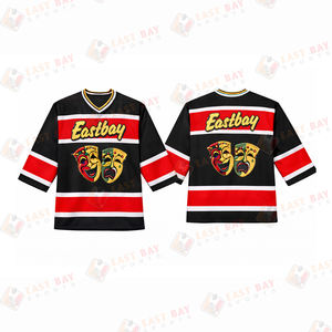 Custom Men Stripe Half Sleeve Mesh V Neck Tshirts Boxy Oversized Stripes Football Jersey for Men - Product Image 2