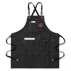 Chef <b>Aprons</b> <b>for</b> <b>Men</b> Women with Large Pockets Cotton Canvas Cross Back Heavy Duty Adjustable Work <b>Apron</b> <b>BBQ</b> Accessories - Product Image 3