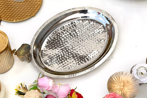 Bandeja de Servicio Moderna de Metal, Artesanía Ecológica Hecha a Mano, Personalizable, Decoración para el Hogar, Bodas, Ramadán, Hotel - Product Image 6