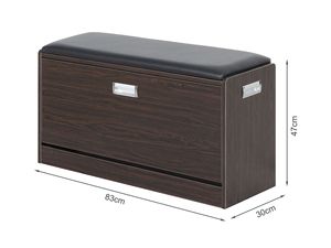 ที่เก็บรองเท้าไม้สักพร้อมที่นั่งนุ่มเรียบง่ายทันสมัยสำหรับภายในหรือภายนอก - Product Image 5