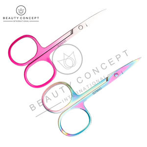 2 PCS Ciseaux de manucure en acier inoxydable multicolore Impression de logo personnalisé Prix d'usine Rose Stakel Concept Eco-Friendly Straight - Product Image 2