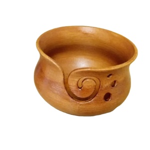 Porte-fil en bois artisanal Bol à tricoter en bambou de meilleure qualité pour le stockage du fil et le bol organisateur - Product Image 1