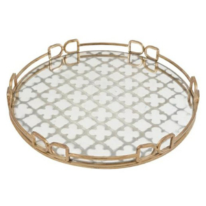 Bandeja de fruta de Metal plateado minimalista hecha a mano bandeja de servicio de lujo redondeada para adorno de habitación de vidrio e iluminación decorativa - Product Image 2