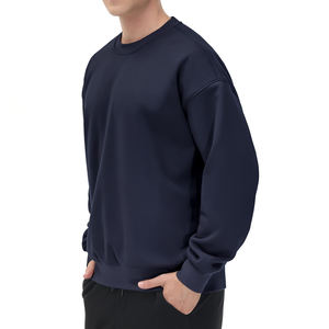 Sudadera extragrande de cuello redondo para hombre con material suave, interior sin forro y ajuste holgado-Servicio al por mayor disponible - Product Image 5