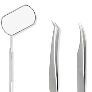 NProfessional Stainless Steel <b>Eyelash</b> Extension Tweezers Set With Handheld Mirror For Volume Lash <b>Application</b> - Product Image 4