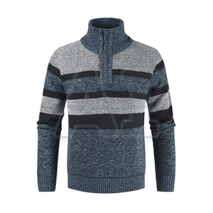 Suéter con logotipo personalizado para hombre, ropa de calle con textura de costilla, Jersey de punto de manga larga con cuello redondo, suéter de punto de invierno para hombre - Product Image 1