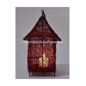attractive iron hut <b>cage</b> candle holder with iron wire wrap hanging style t-<b>light</b> candle holder for home decoration - Product Image 1