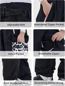 Pantalones cortavientos holgados impermeables para nieve, pantalones de gran tamaño, ropa de calle de talla grande, pantalones de esquí para Snowboard - Product Image 5