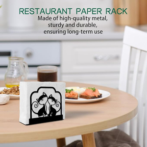 Elegante servilletero con diseño de gato negro, Material de Metal para el hogar y la Oficina, accesorio decorativo, gran oferta - Product Image 5