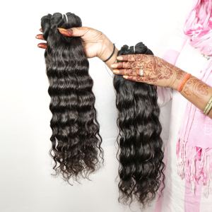 100% naturel vierge brute haute qualité machine double trame faisceaux ondulés cuticule aligné temple birman extensions de cheveux humains - Product Image 3